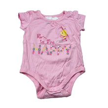 Load image into Gallery viewer, Girls Tiny Little Wonders, pink cotton bodysuit / romper, bee, EUC, size 00,  