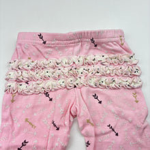 Load image into Gallery viewer, Girls Chick Pea, pink cotton ruffle leggings / bottoms, GUC, size 000,  