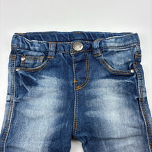 Load image into Gallery viewer, Girls Zara, blue stretech denim jeans, adjustable, GUC, size 00,  
