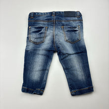 Load image into Gallery viewer, Girls Zara, blue stretech denim jeans, adjustable, GUC, size 00,  