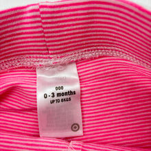 Load image into Gallery viewer, Girls Target, pink &amp; white stripe stretchy leggings / bottoms, EUC, size 000,  