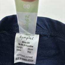 Load image into Gallery viewer, Girls Dymples, navy stretchy ruffle leggings, EUC, size 00,  