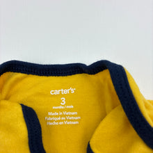 Load image into Gallery viewer, Boys Carter's, yellow cotton bodysuit / romper, GUC, size 3 months,  