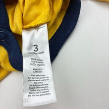 Load image into Gallery viewer, Boys Carter's, yellow cotton bodysuit / romper, GUC, size 3 months,  