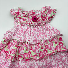 Load image into Gallery viewer, Girls Target, tiered floral cotton dress, GUC, size 00, L: 30cm