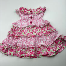Load image into Gallery viewer, Girls Target, tiered floral cotton dress, GUC, size 00, L: 30cm
