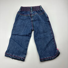 Load image into Gallery viewer, Girls Target, blue denim pants, elasticated, GUC, size 0,  