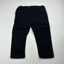 Load image into Gallery viewer, Girls H&amp;T, black stretch cotton pants, adjustable, EUC, size 1,  
