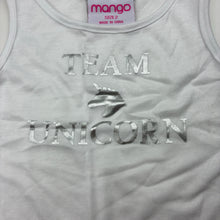 Load image into Gallery viewer, Girls Mango, lightweight tank top, unicorn, EUC, size 2,  