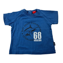Load image into Gallery viewer, Boys Esprit, blue cotton t-shirt / top, fish, GUC, size 6 months,  