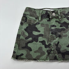 Load image into Gallery viewer, Girls Cotton On, khaki camo print stretch cotton skirt, adjustable, GUC, size 1,  
