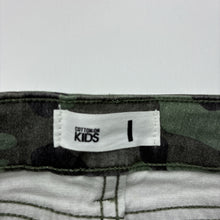 Load image into Gallery viewer, Girls Cotton On, khaki camo print stretch cotton skirt, adjustable, GUC, size 1,  