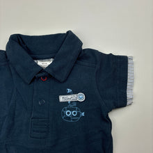 Load image into Gallery viewer, Boys Max and Tilly, blue soft stretchy polo shirt / top, GUC, size 000,  