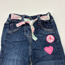 Load image into Gallery viewer, Girls Target, blue denim jeans, elasticated, GUC, size 00,  