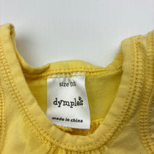 Load image into Gallery viewer, Girls Dymples, yellow singlet / tank top,heart, GUC, size 000,  