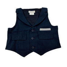 Load image into Gallery viewer, Boys Mamas &amp; Papas, blue cotton pin stripe formal vest / waistcoat, EUC, size 0,  