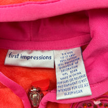 Load image into Gallery viewer, Girls First Impressions, coral fleece lined zip hooded sweater, NEW, size 00,  