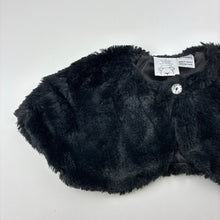 Load image into Gallery viewer, Girls Baby Baby, black faux fur cape / jacket, EUC, size 1,  