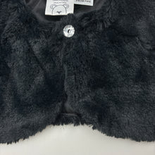 Load image into Gallery viewer, Girls Baby Baby, black faux fur cape / jacket, EUC, size 1,  
