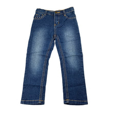 Load image into Gallery viewer, Girls Zap, blue stretch denim jeans, adjustable, Inside leg: 37cm, GUC, size 3,  