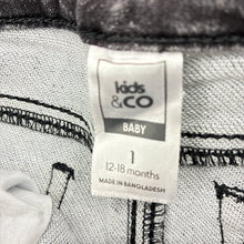 Load image into Gallery viewer, Unisex Kids &amp; Co Baby, knit stretch denim jeans, adjustable, GUC, size 1,  