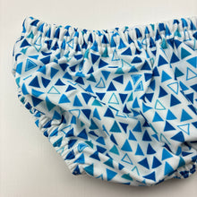 Load image into Gallery viewer, Unisex Rashoodz, blue &amp; white swim nappy / bottoms, 7-9kg, EUC, size 00,  