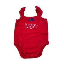 Load image into Gallery viewer, Girls Target, red cotton singletsuit / romper, EUC, size 000,  