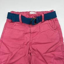 Load image into Gallery viewer, Boys Pumpkin Patch, pink cotton chino pants, adjustable + belt, EUC, size 0,  