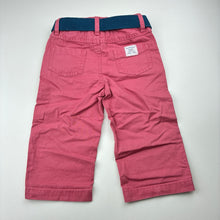 Load image into Gallery viewer, Boys Pumpkin Patch, pink cotton chino pants, adjustable + belt, EUC, size 0,  