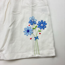 Load image into Gallery viewer, Girls Carter's, white cotton polo dress, flowers, EUC, size 12 months, L: 38cm