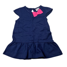 Load image into Gallery viewer, Girls All4Me, navy cotton peplum top, L: 34cm, EUC, size 0,  