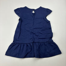 Load image into Gallery viewer, Girls All4Me, navy cotton peplum top, L: 34cm, EUC, size 0,  