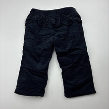 Load image into Gallery viewer, Girls Baby Baby, lined lightly wadded corduroy cotton pants,elasticated, EUC, size 00,  