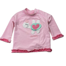 Load image into Gallery viewer, Girls Earth Nymph, pink long sleeve rashie / swim top, turtle, FUC, size 0,  