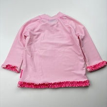 Load image into Gallery viewer, Girls Earth Nymph, pink long sleeve rashie / swim top, turtle, FUC, size 0,  