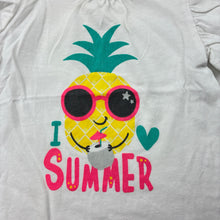 Load image into Gallery viewer, Girls Baby Berry, white cotton t-shirt / top, pineapple, FUC, size 00,  