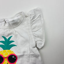 Load image into Gallery viewer, Girls Baby Berry, white cotton t-shirt / top, pineapple, FUC, size 00,  