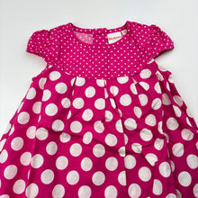 Load image into Gallery viewer, Girls Blue Zoo, pink &amp; white spot cotton dress, GUC, size 00, L: 35cm