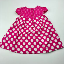 Load image into Gallery viewer, Girls Blue Zoo, pink &amp; white spot cotton dress, GUC, size 00, L: 35cm