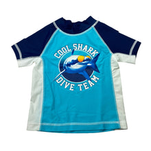Load image into Gallery viewer, Boys H&amp;T, short sleeve rashie / swim top, shark, FUC, size 1,  