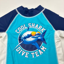 Load image into Gallery viewer, Boys H&amp;T, short sleeve rashie / swim top, shark, FUC, size 1,  