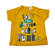 Load image into Gallery viewer, Boys Baby Charlie &amp; Me, yellow cotton t-shirt / top, skate, EUC, size 000,  