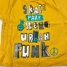 Load image into Gallery viewer, Boys Baby Charlie &amp; Me, yellow cotton t-shirt / top, skate, EUC, size 000,  