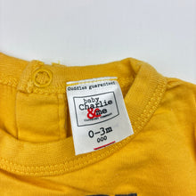 Load image into Gallery viewer, Boys Baby Charlie &amp; Me, yellow cotton t-shirt / top, skate, EUC, size 000,  