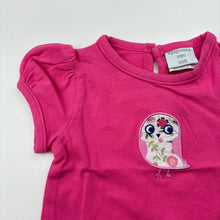 Load image into Gallery viewer, Girls Papoose Mini, pink stretchy t-shirt / top, bird, GUC, size 000,  