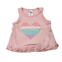Load image into Gallery viewer, Girls Tiny Little Wonders, pink cotton tank top, heart, EUC, size 000,  