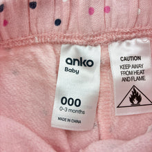 Load image into Gallery viewer, Girls Anko, pink cotton fleece lined pants / bottoms, EUC, size 000,  