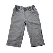 Load image into Gallery viewer, Boys Sprout, grey stretch denim pants, elasticated, FUC, size 000,  