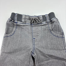 Load image into Gallery viewer, Boys Sprout, grey stretch denim pants, elasticated, FUC, size 000,  