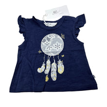 Load image into Gallery viewer, Girls Bebe by Minihaha, navy cotton top, dream catcher, NEW, size 00,  